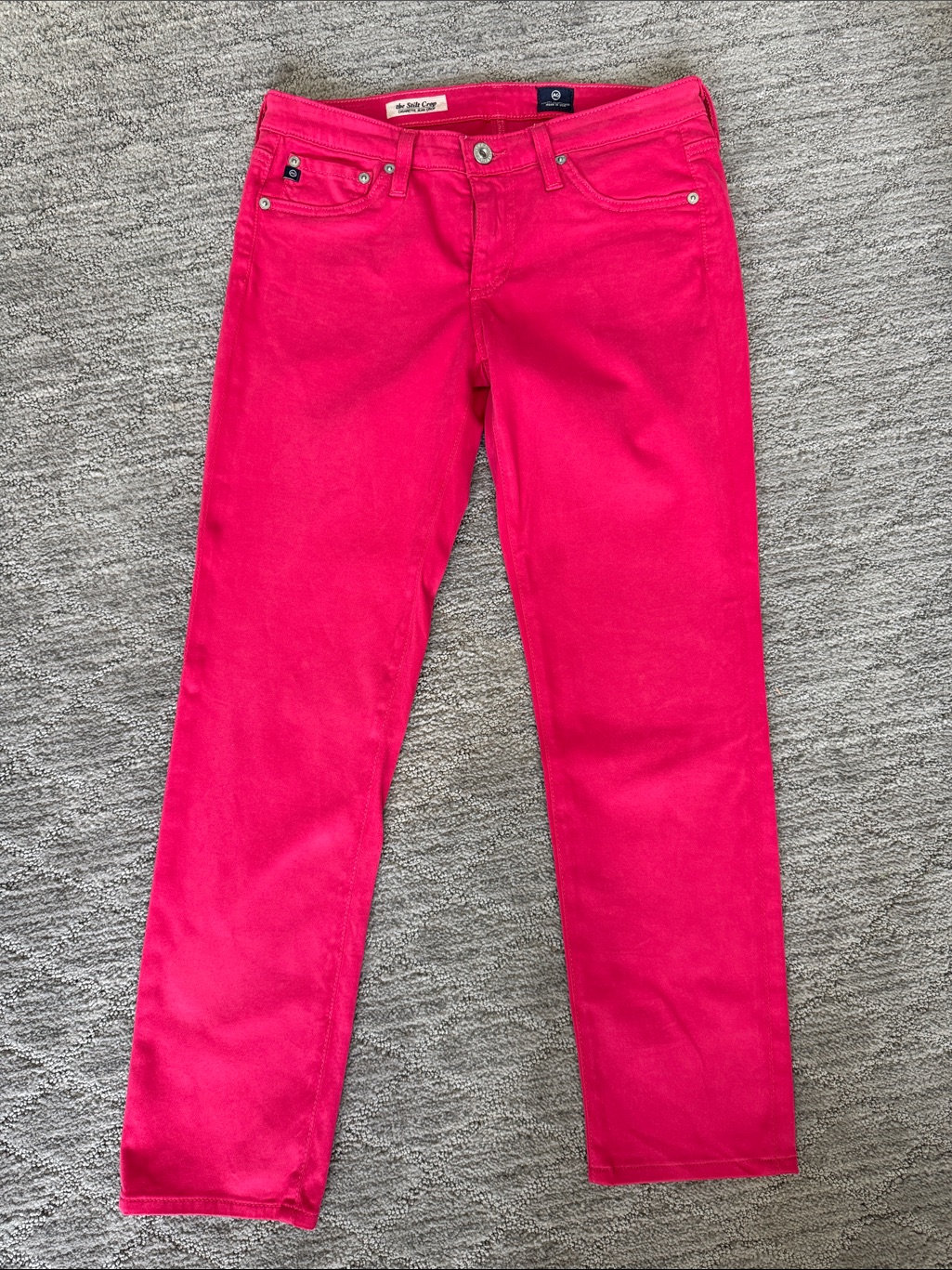 Ag Adriano Goldschmied Vibrant Pink Skinny Jeans